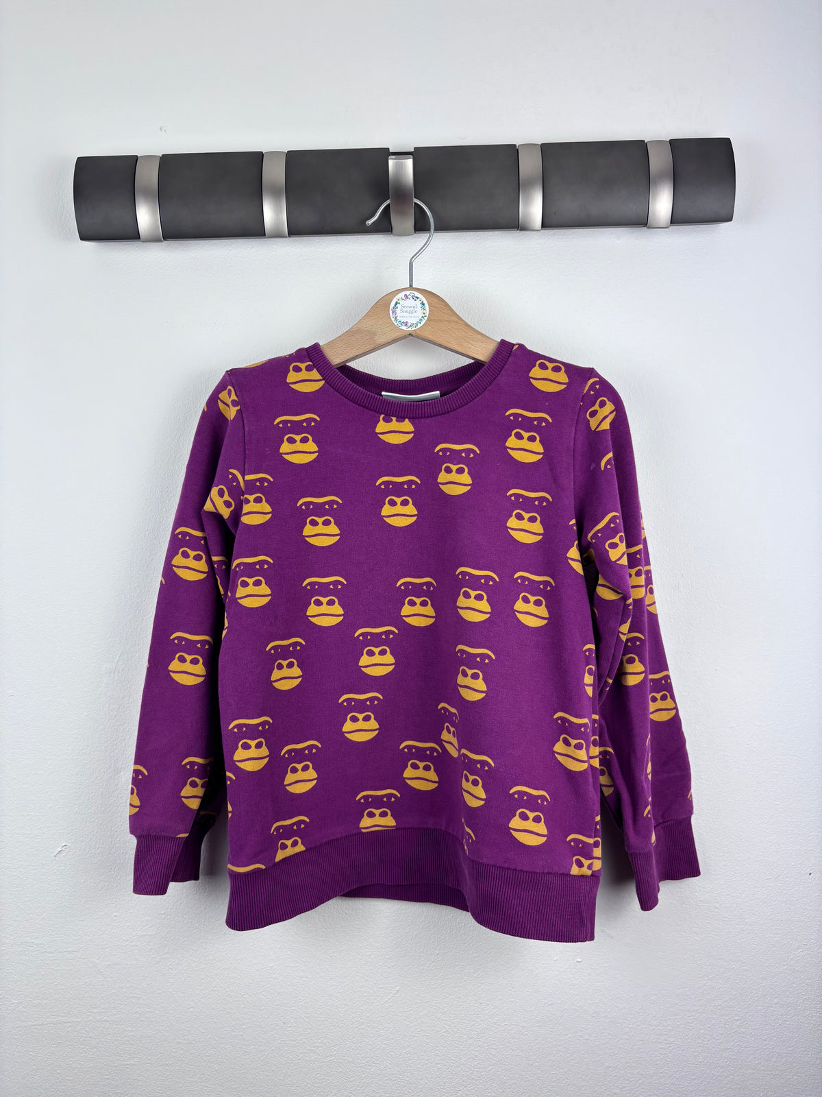 Mini Rodini Purple Monkey Sweatshirt 4-6 Years-Jumpers-Second Snuggle Preloved