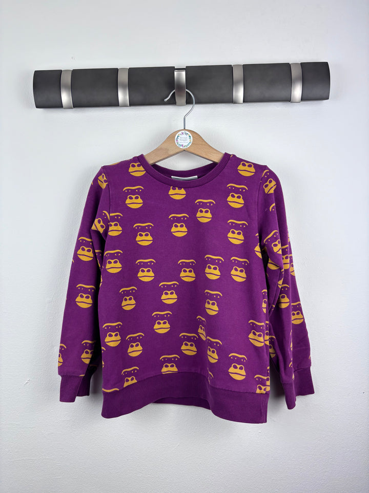 Mini Rodini Purple Monkey Sweatshirt 4-6 Years-Jumpers-Second Snuggle Preloved