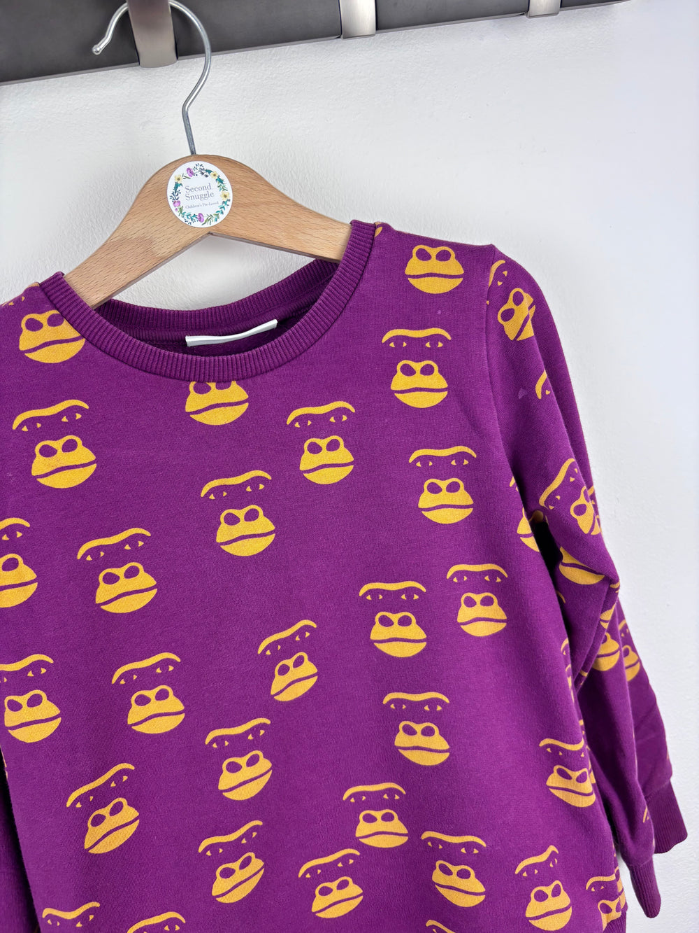 Mini Rodini Purple Monkey Sweatshirt 4-6 Years-Jumpers-Second Snuggle Preloved