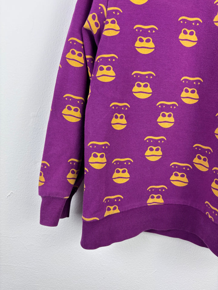 Mini Rodini Purple Monkey Sweatshirt 4-6 Years-Jumpers-Second Snuggle Preloved