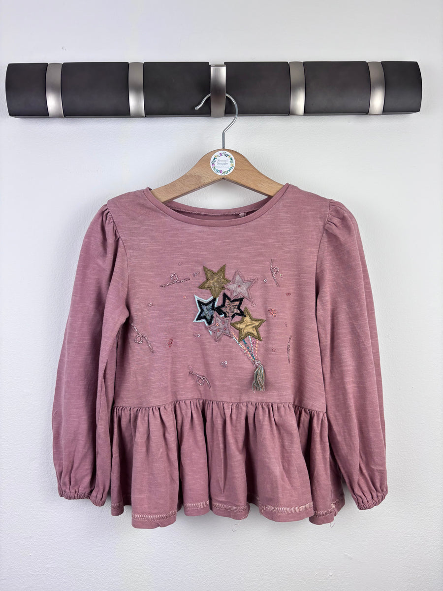 Next Mauve Star Peplum Top 2-3 Years-Tops-Second Snuggle Preloved