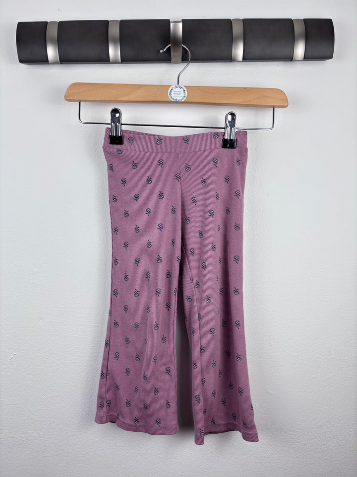 H&M Lilac Printed Flared Leggings 18-24 Months