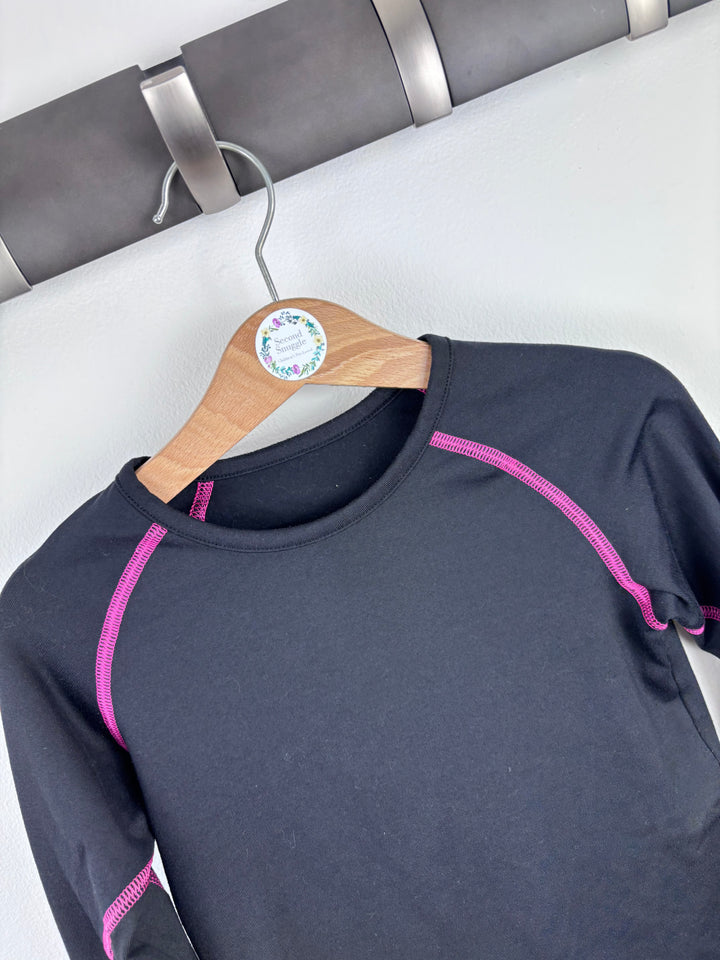 M&S Black Thermal Top 7-8 Years-Tops-Second Snuggle Preloved