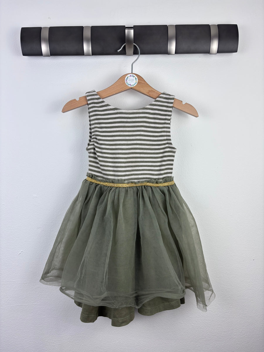 Mini Boden Stripe and Tulle Dress 2-3 Years-Dresses-Second Snuggle Preloved