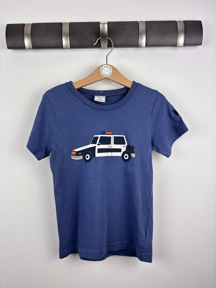 Polarn O. Pyret Blue Police Car T-Shirt 4-5 Years-Tops-Second Snuggle Preloved
