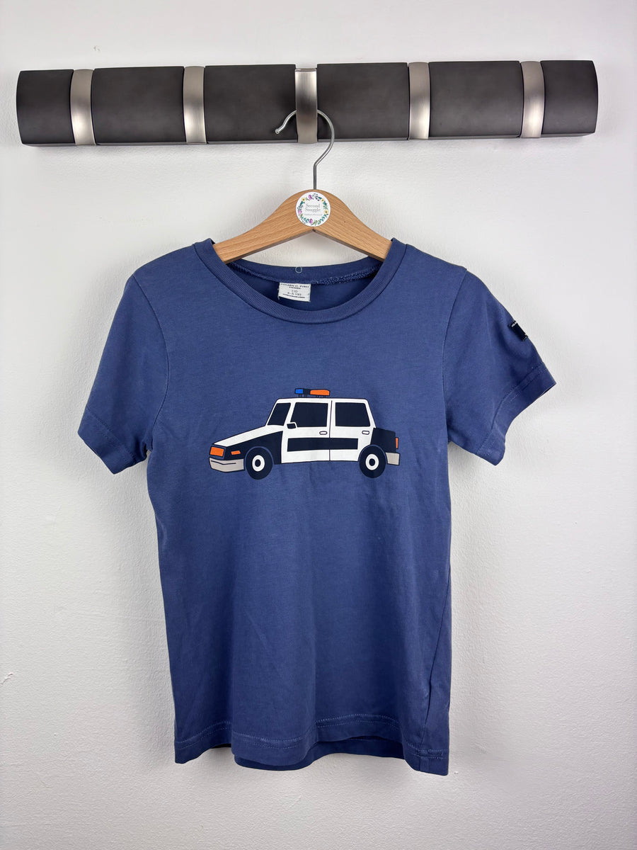 Polarn O. Pyret Blue Police Car T-Shirt 4-5 Years-Tops-Second Snuggle Preloved