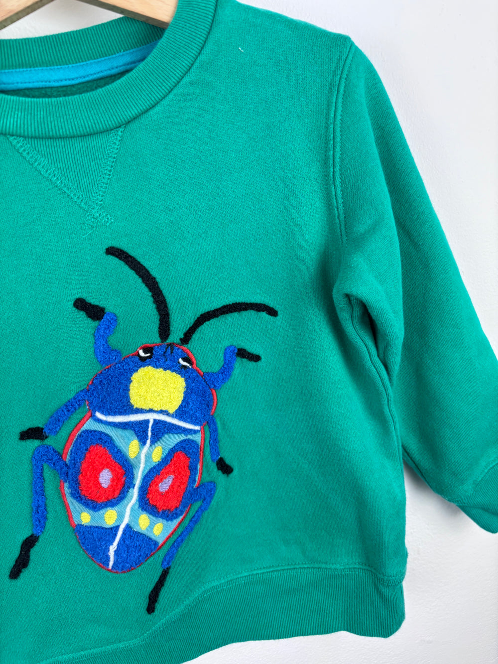 Mini Boden Green Bug Sweatshirt 3-4 Years-Jumpers-Second Snuggle Preloved