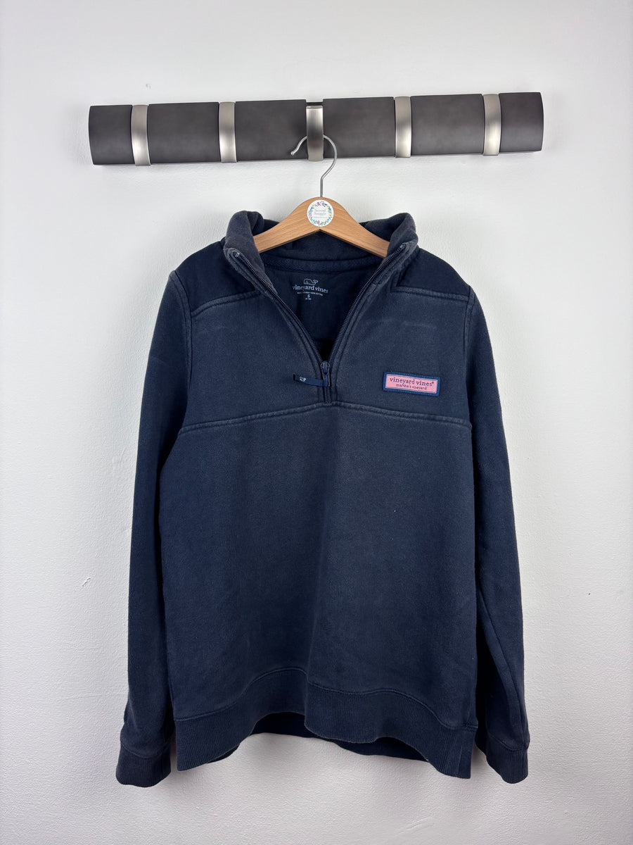 Vineyard Vines Navy Quarter Zip Jumper 8-10 Years-Jackets-Second Snuggle Preloved