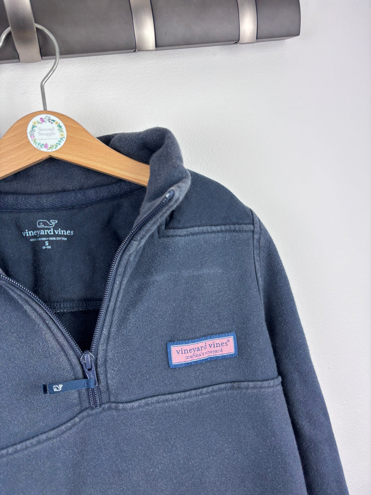 Vineyard Vines Navy Quarter Zip Jumper 8-10 Years-Jackets-Second Snuggle Preloved