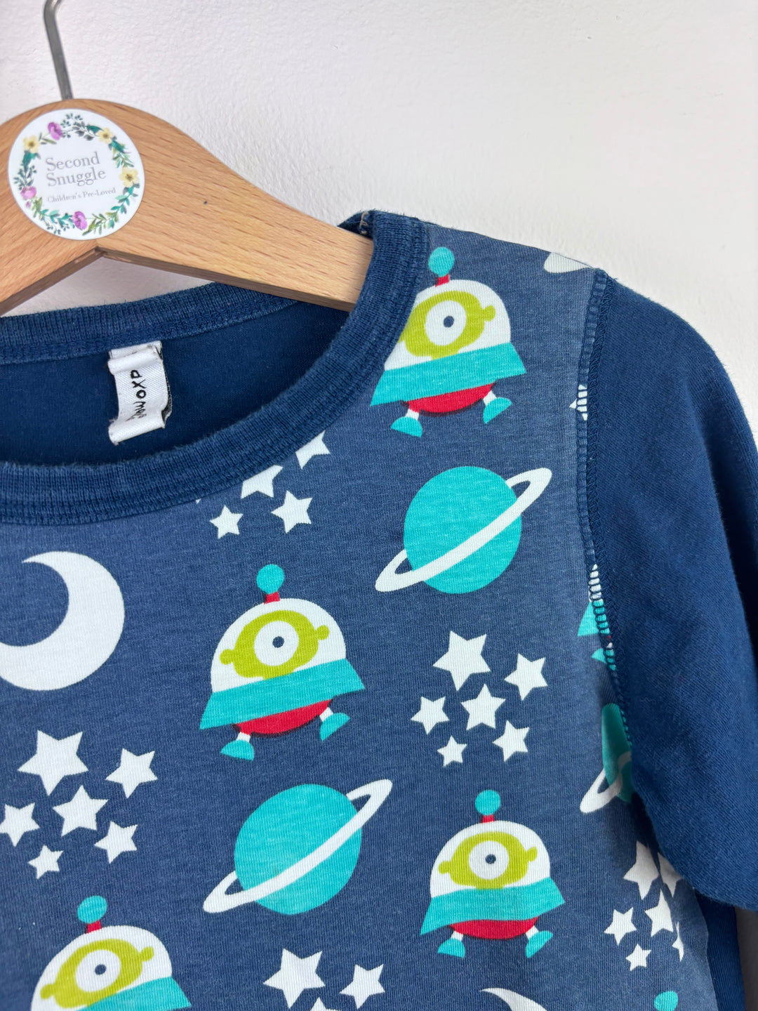 Maxomorra Space Print Long Sleeve Top 110/116 (5-6 Years)-Tops-Second Snuggle Preloved