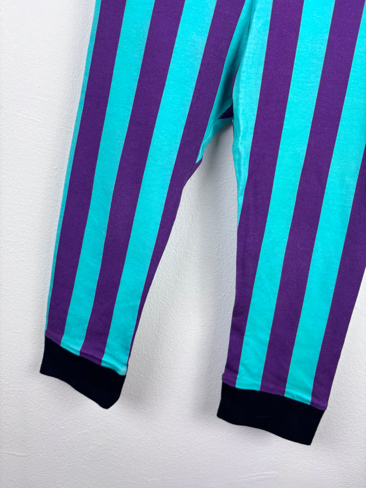 Raspberry Republic Teal and Purple Stripe Leggings 104/110 (3-5 Years)-Leggings-Second Snuggle Preloved