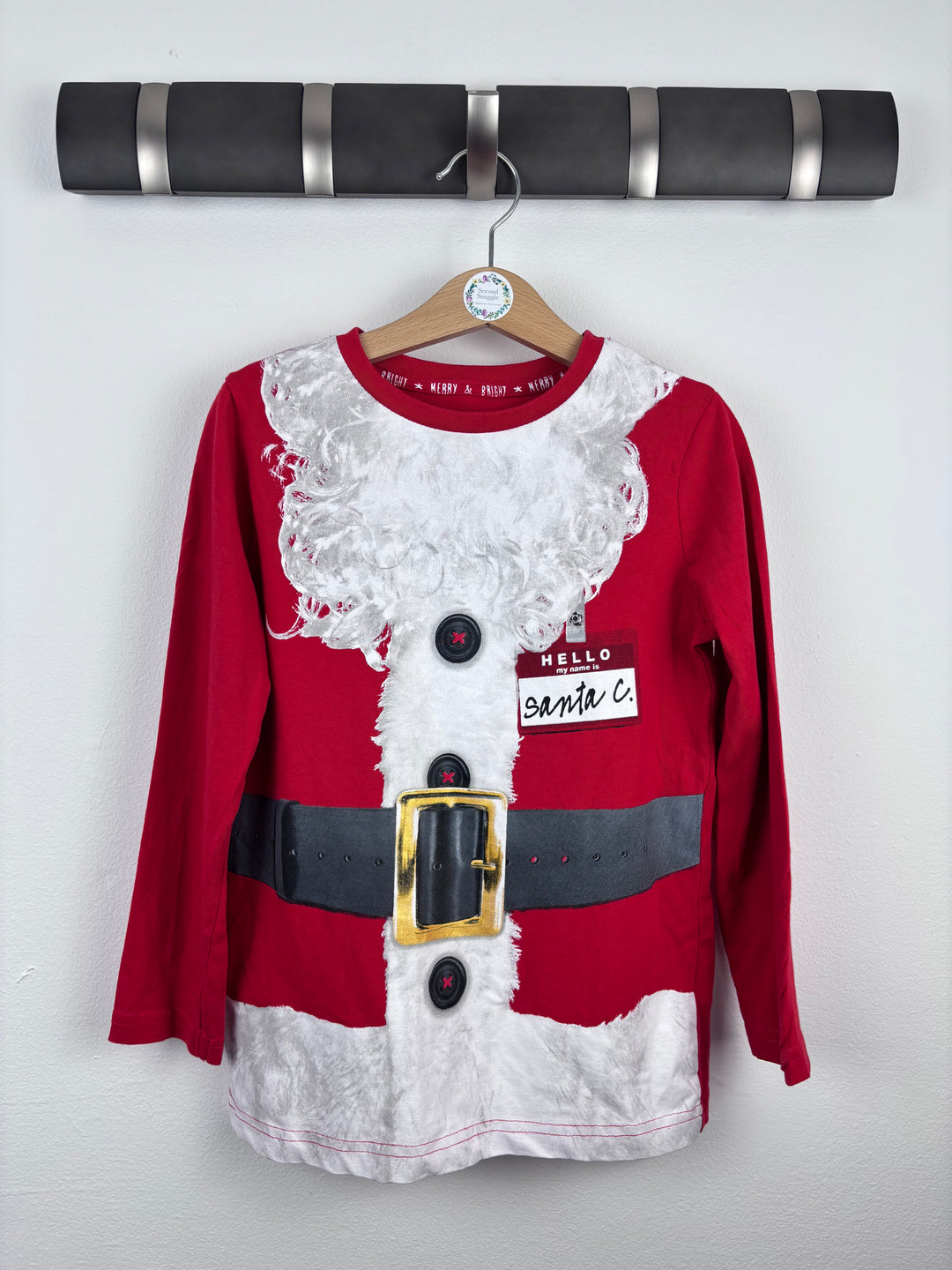 Tu Santa Print Long Sleeve Top 6 Years-Tops-Second Snuggle Preloved