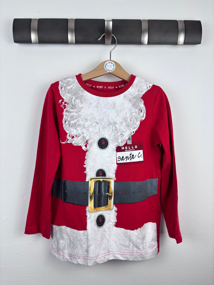 Tu Santa Print Long Sleeve Top 6 Years-Tops-Second Snuggle Preloved