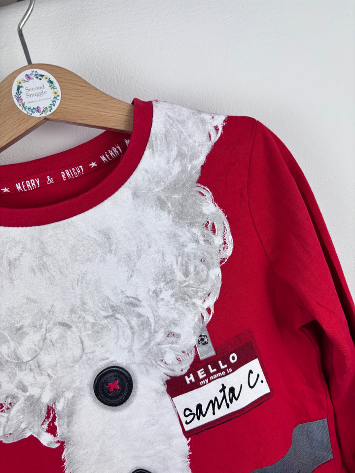 Tu Santa Print Long Sleeve Top 6 Years-Tops-Second Snuggle Preloved