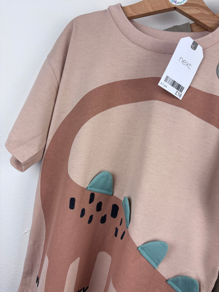 Next 3 Pack Dinosaur T-Shirts 6-7 Years-Tops-Second Snuggle Preloved