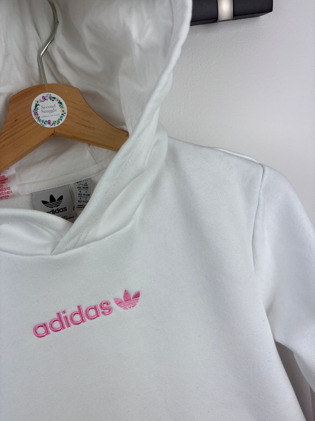 Adidas White Hoodie 11-12 Years-Hoodies-Second Snuggle Preloved