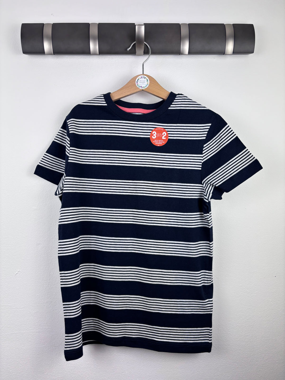 M&S Striped T-Shirt 8-9 Years-Tops-Second Snuggle Preloved