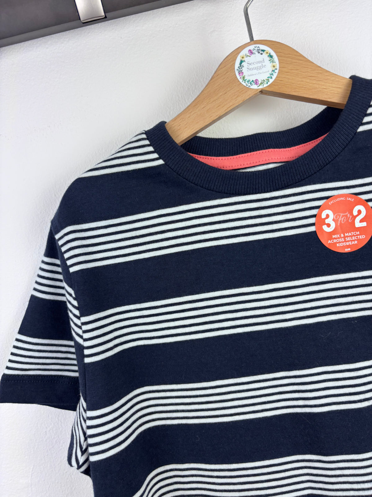 M&S Striped T-Shirt 8-9 Years-Tops-Second Snuggle Preloved