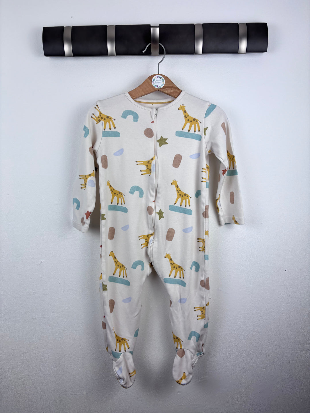 John Lewis Giraffe Sleepsuit 12-18 Months-Sleepsuits-Second Snuggle Preloved