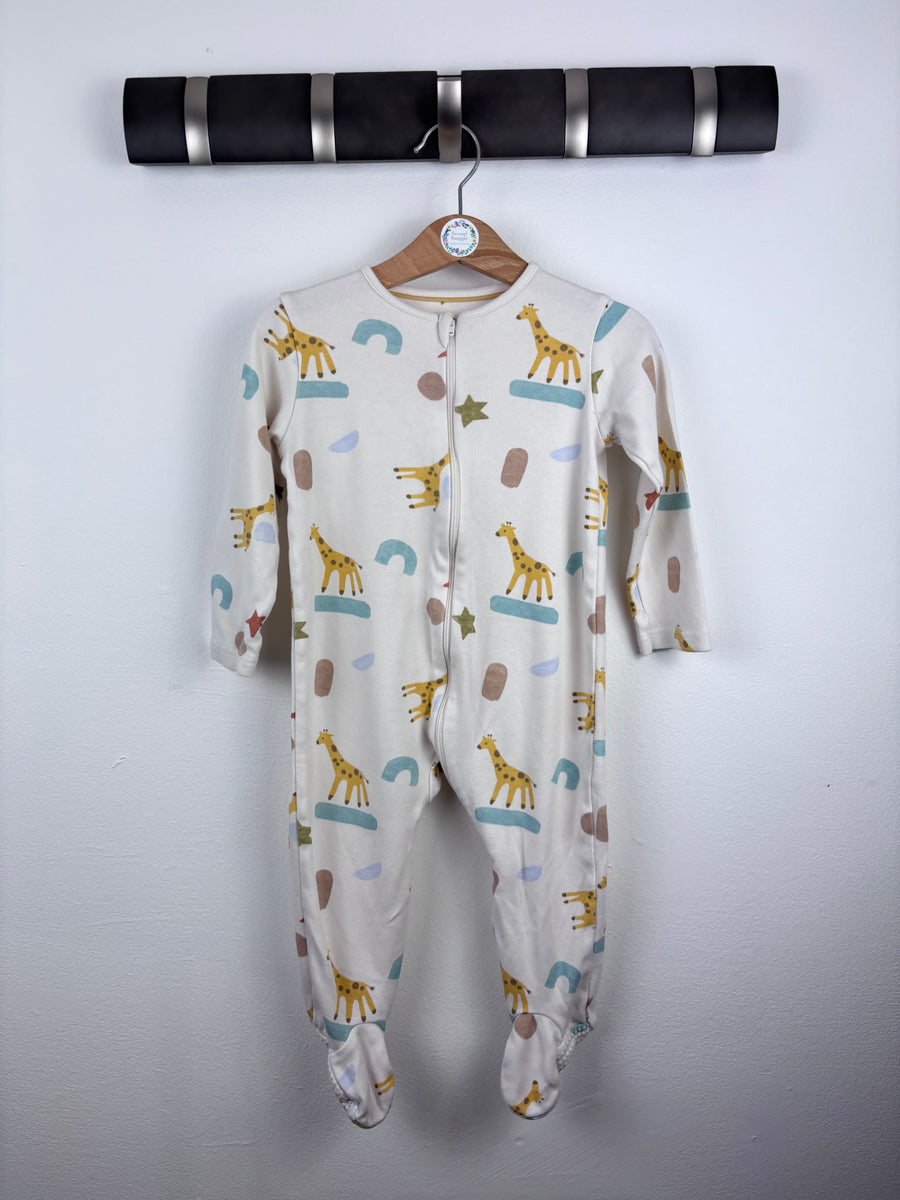 John Lewis Giraffe Sleepsuit 12-18 Months-Sleepsuits-Second Snuggle Preloved