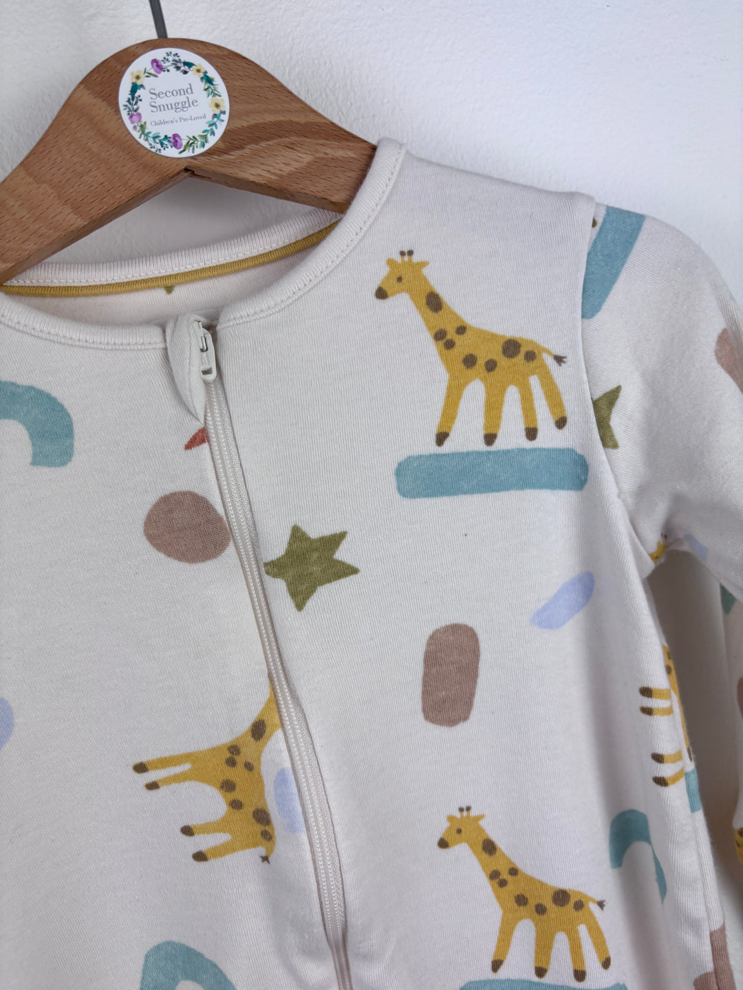 John Lewis Giraffe Sleepsuit 12-18 Months-Sleepsuits-Second Snuggle Preloved