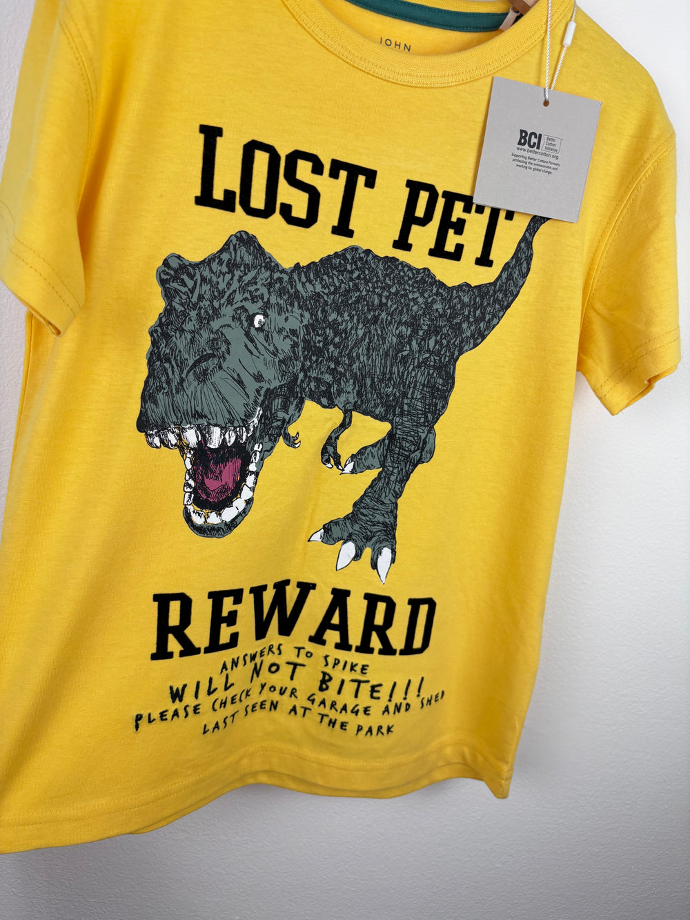 John Lewis Dinosaur T-Shirt 7 Years-Tops-Second Snuggle Preloved