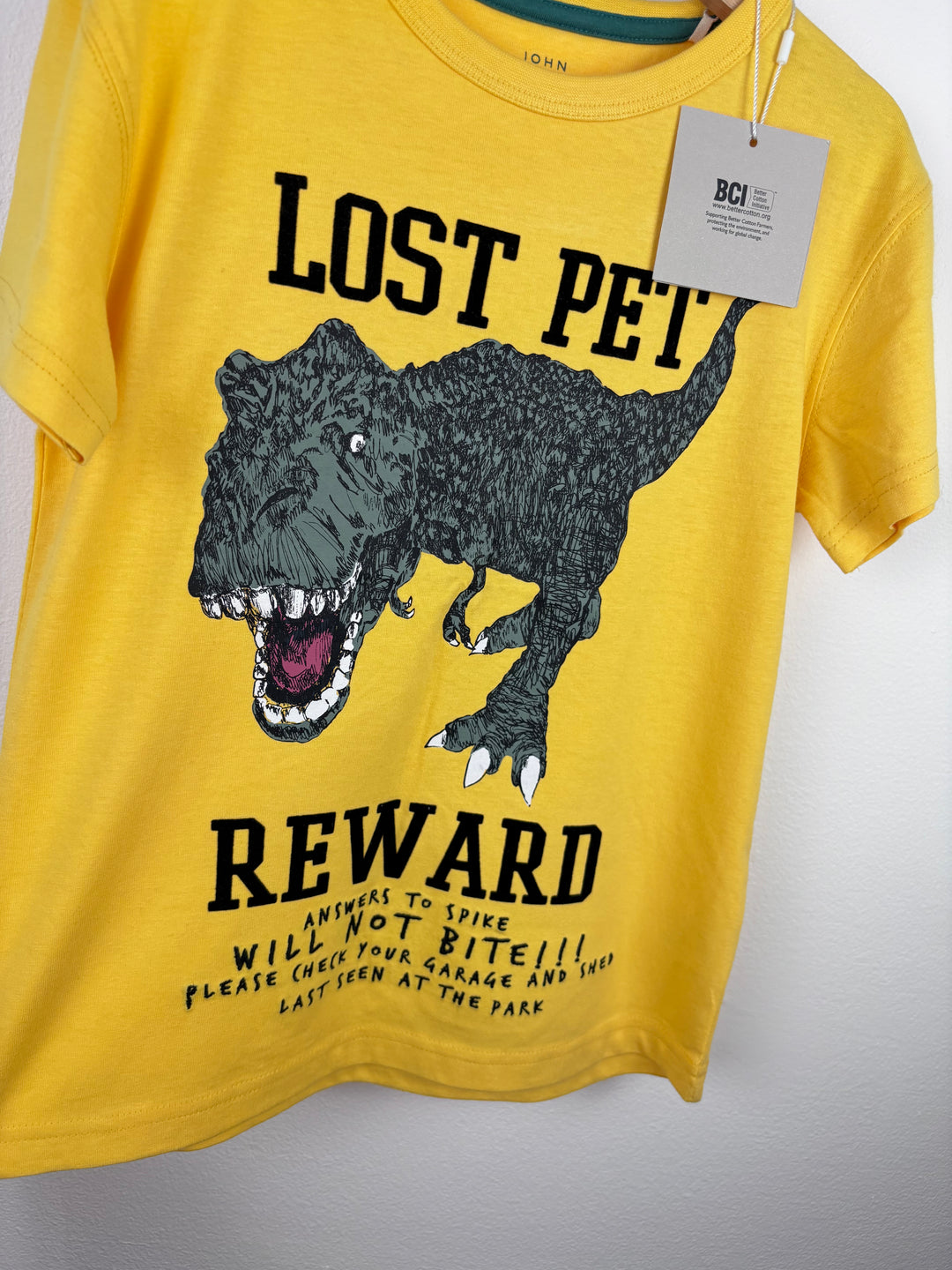 John Lewis Dinosaur T-Shirt 7 Years-Tops-Second Snuggle Preloved