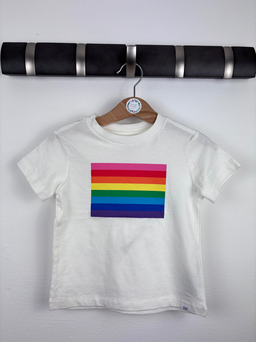 Gap Rainbow T-Shirt 18-24 Months-Tops-Second Snuggle Preloved