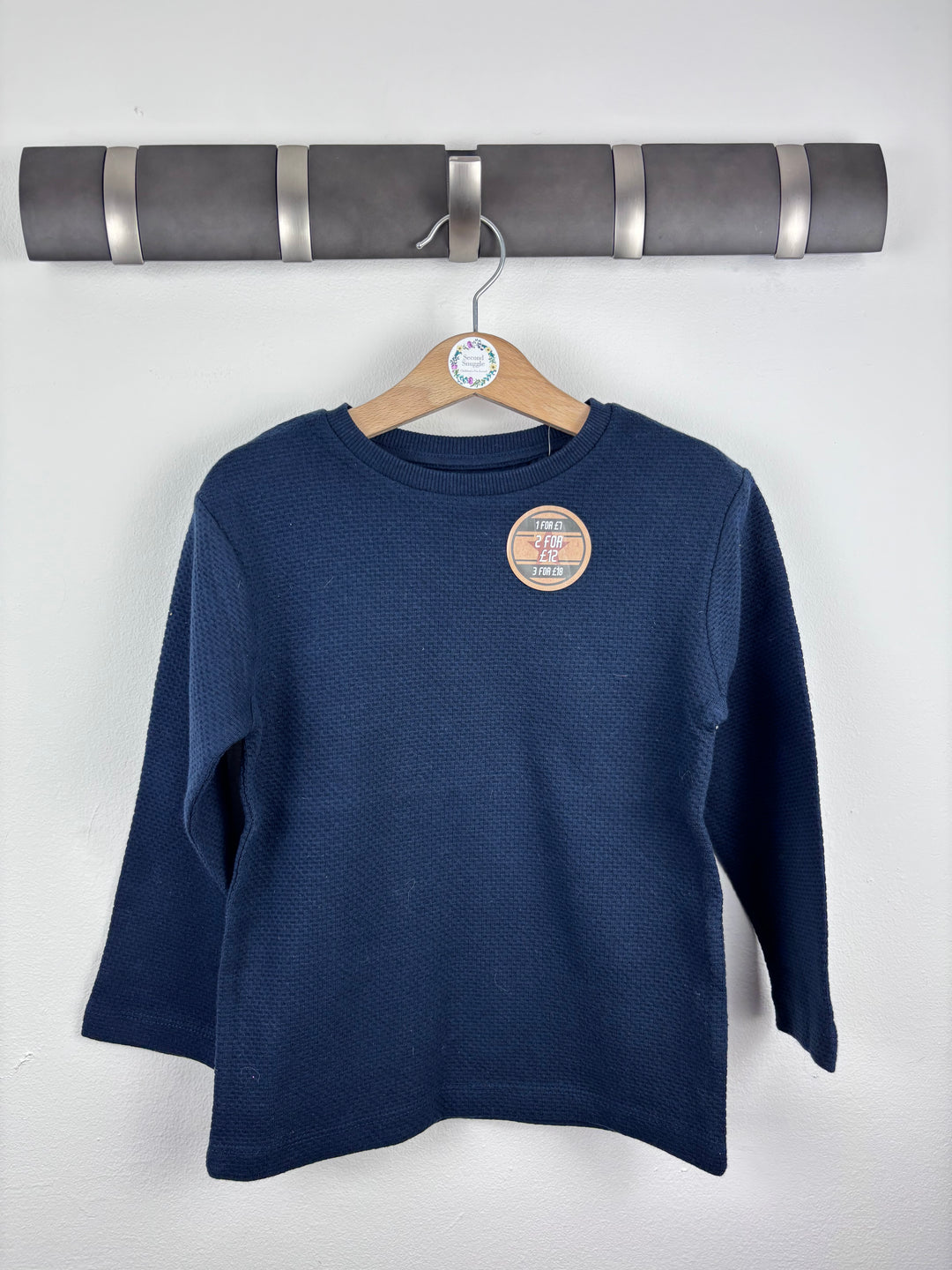 Next Navy Textured Top 3 Years-Tops-Second Snuggle Preloved