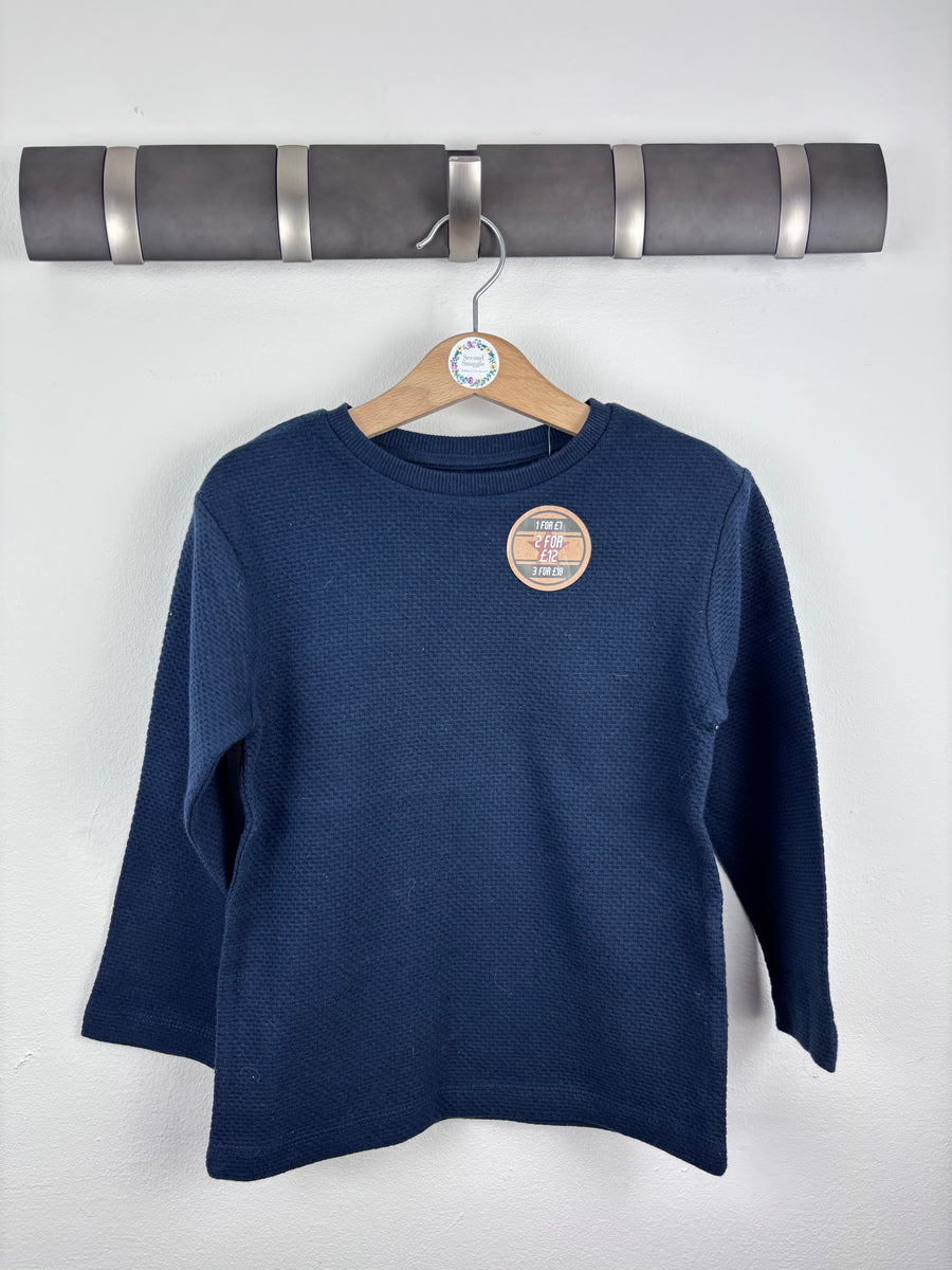 Next Navy Textured Top 3 Years-Tops-Second Snuggle Preloved
