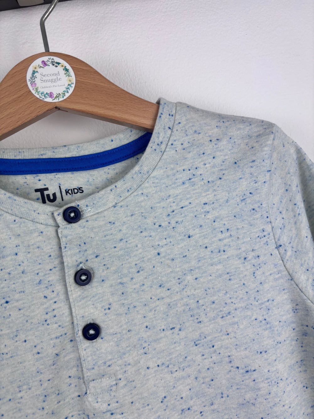 Tu Speckled Henley T-Shirt 5-6 Years-Tops-Second Snuggle Preloved
