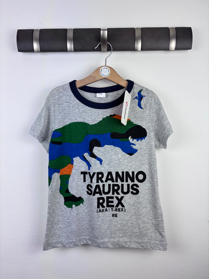 Pat Pat T-Rex T-Shirt 6-7 Years-Tops-Second Snuggle Preloved