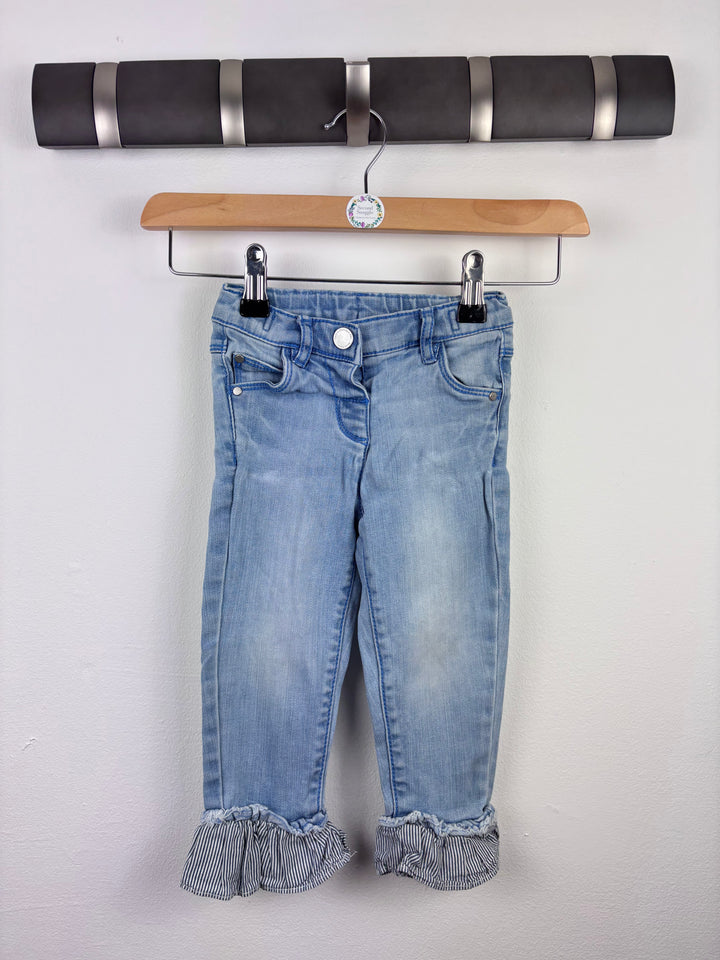Next Denim Jeans with Frill Hem 18-24 Months-Trousers-Second Snuggle Preloved
