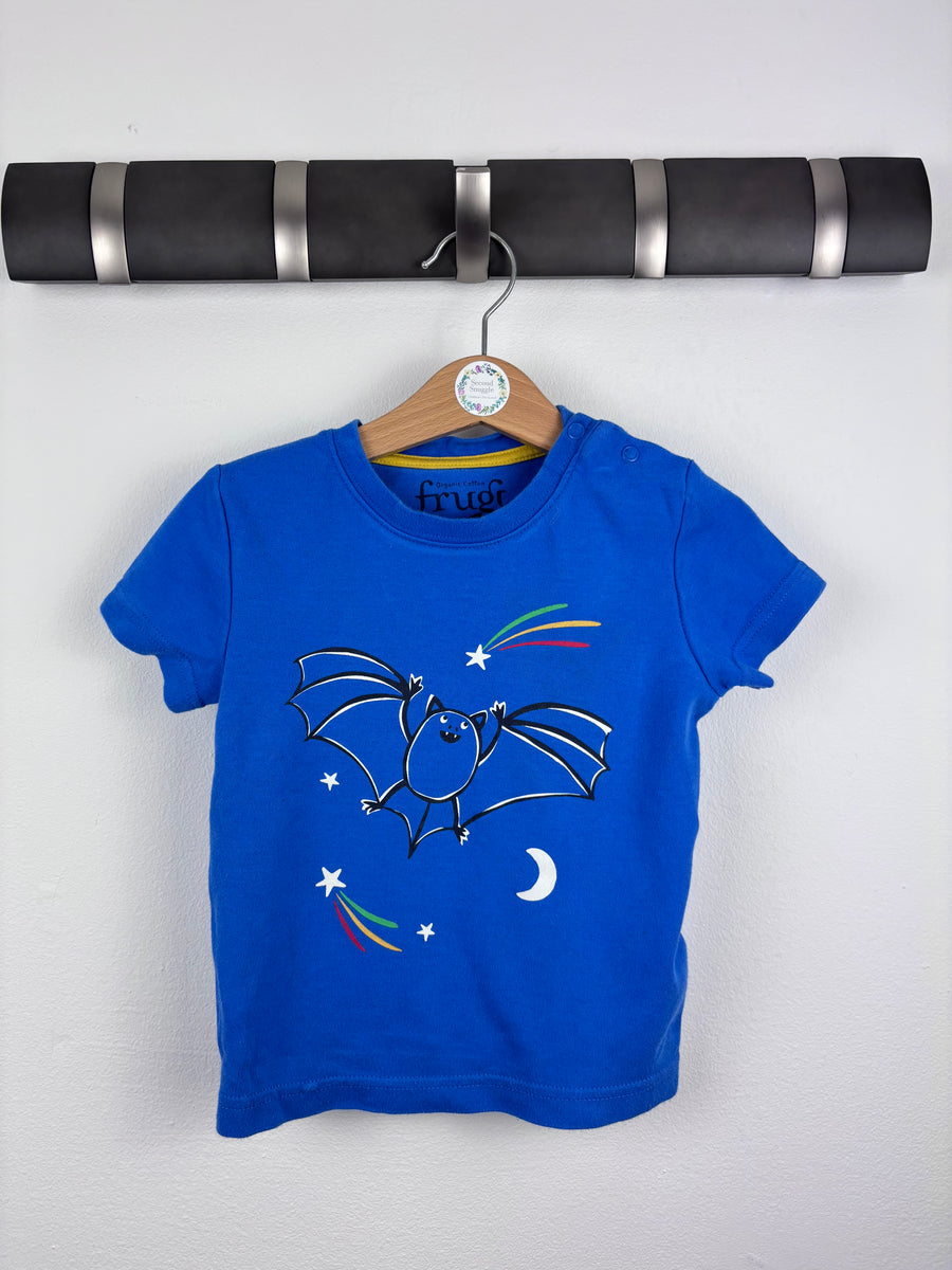 Frugi Bat Print T-Shirt 18-24 Months-Tops-Second Snuggle Preloved