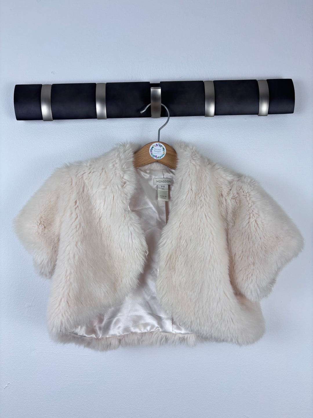 Monsoon Cream Faux Fur Shrug 9-10 Years-Gilets-Second Snuggle Preloved