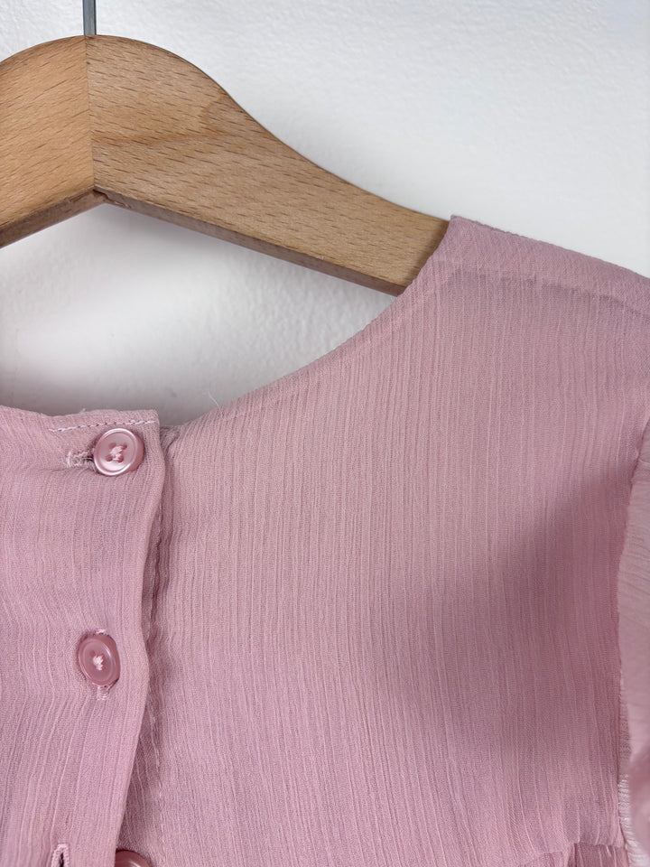 Next Pink Chiffon Dress 5-6 Years-Dresses-Second Snuggle Preloved