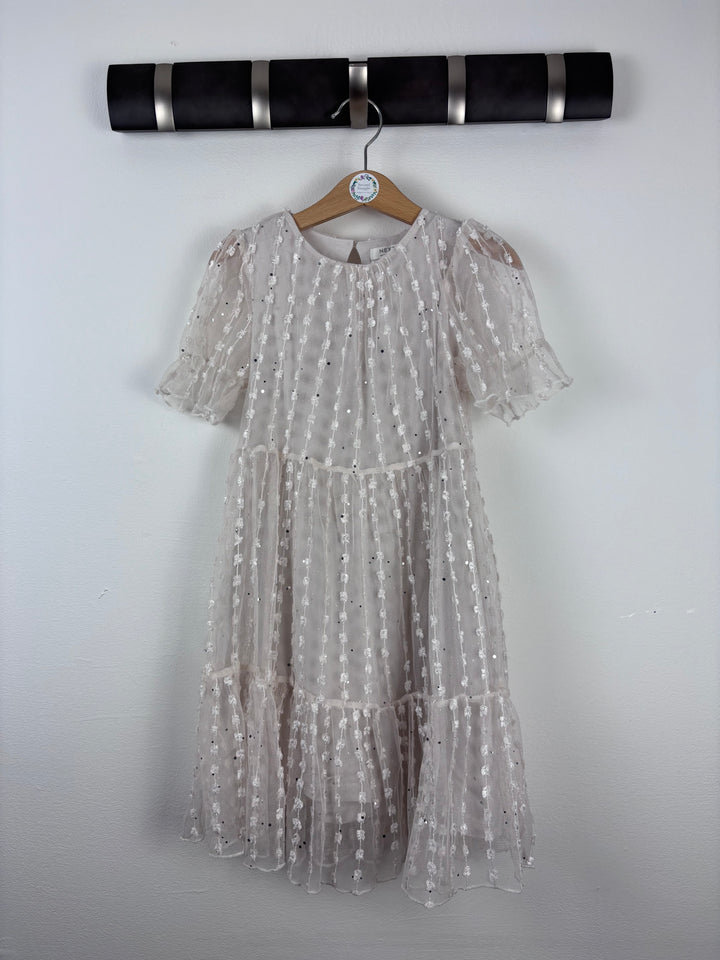 Next White Sequin Dress 6 Years-Dresses-Second Snuggle Preloved