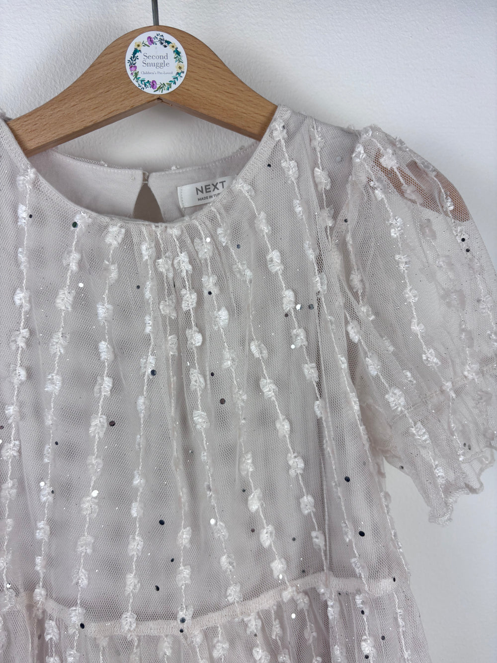 Next White Sequin Dress 6 Years-Dresses-Second Snuggle Preloved