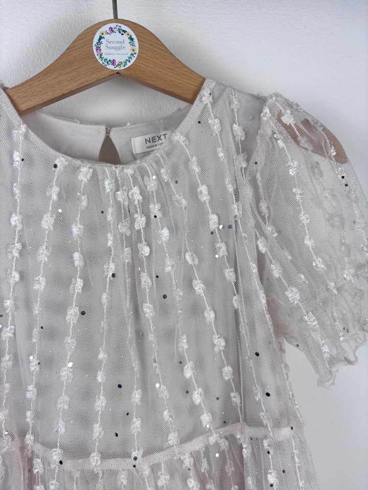 Next White Sequin Dress 6 Years-Dresses-Second Snuggle Preloved
