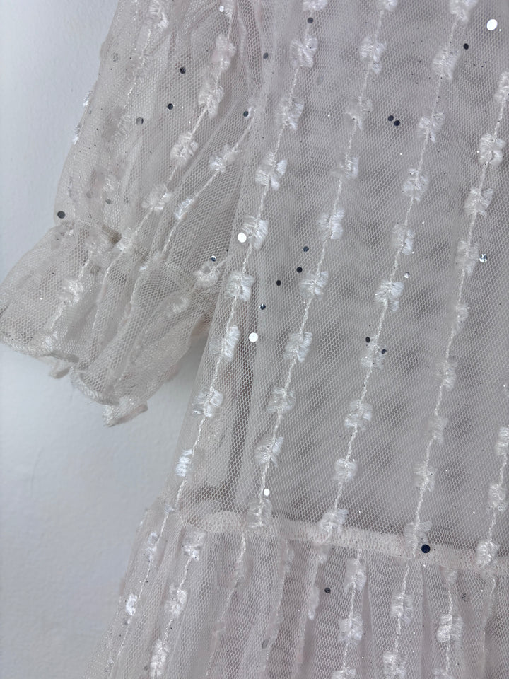 Next White Sequin Dress 6 Years-Dresses-Second Snuggle Preloved