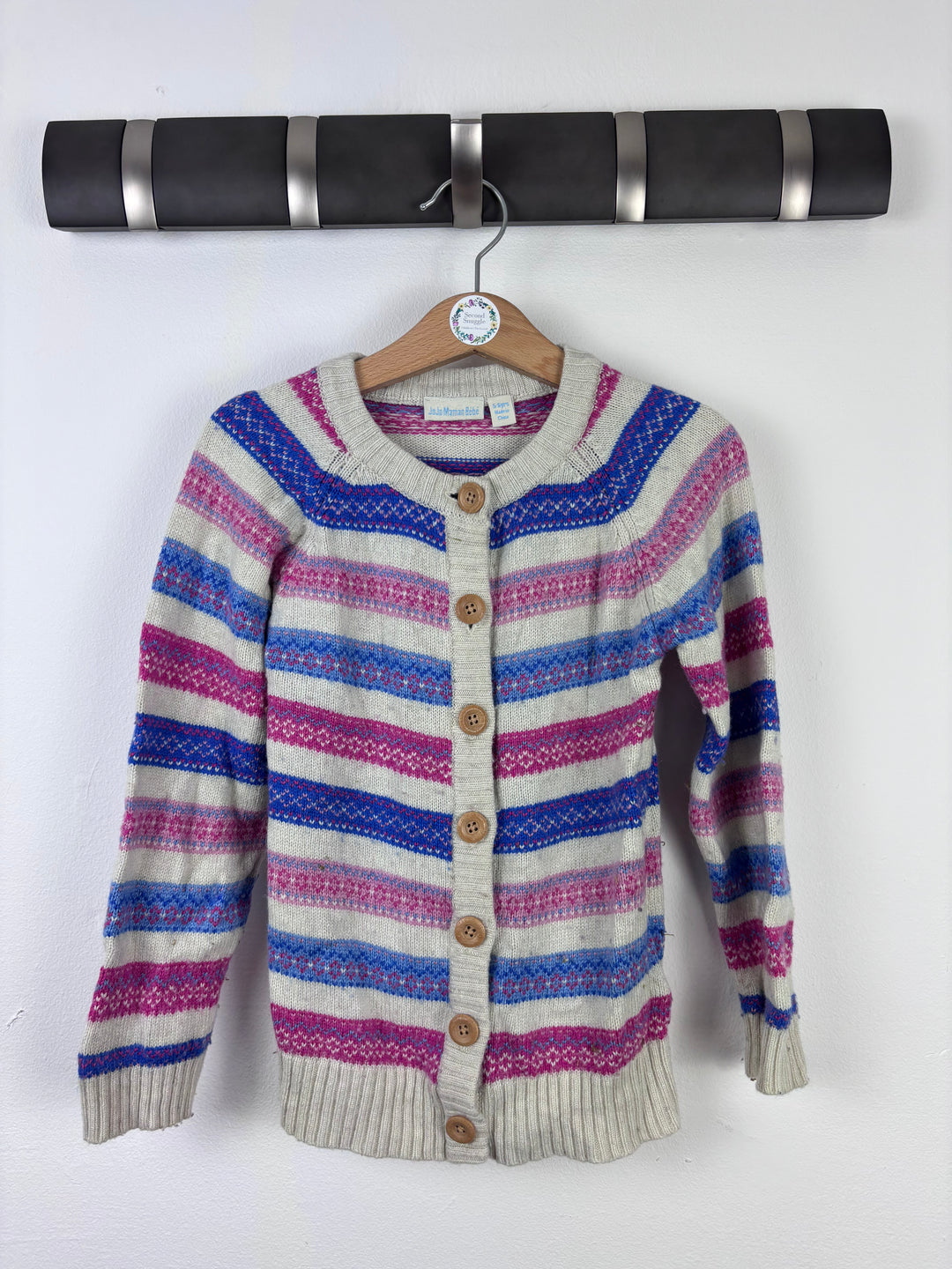 JoJo Maman Bébé Striped Knit Cardigan 5-6 Years-Cardigans-Second Snuggle Preloved