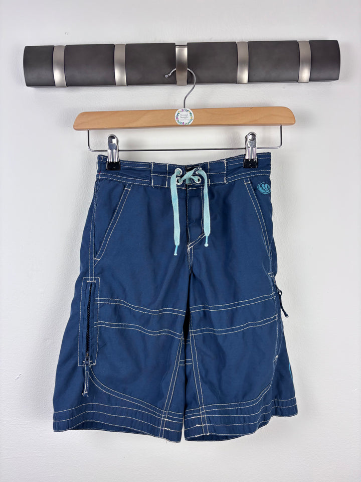 Fat Face Navy Cargo Shorts 6-7 Years-Swimming-Second Snuggle Preloved
