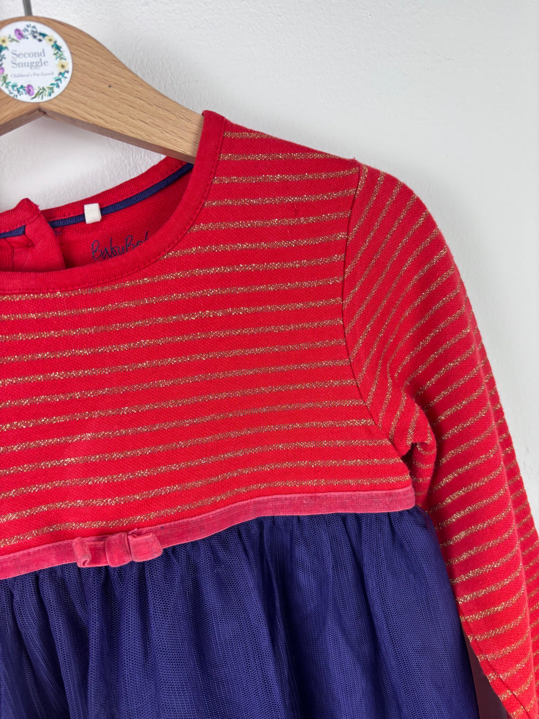 Mini Boden Red and Navy Deer Dress 3-4 Years-Dresses-Second Snuggle Preloved