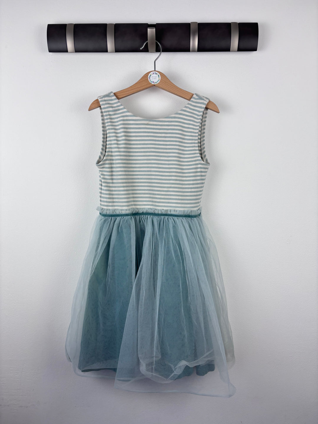 Mini Boden Blue Stripe Tulle Dress 8-9 Years-Dresses-Second Snuggle Preloved