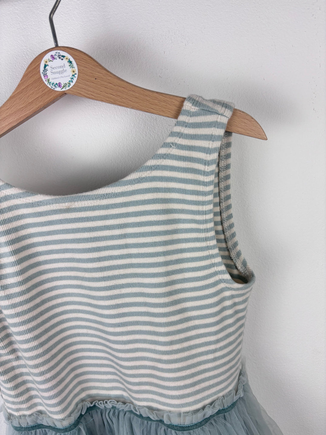 Mini Boden Blue Stripe Tulle Dress 8-9 Years-Dresses-Second Snuggle Preloved