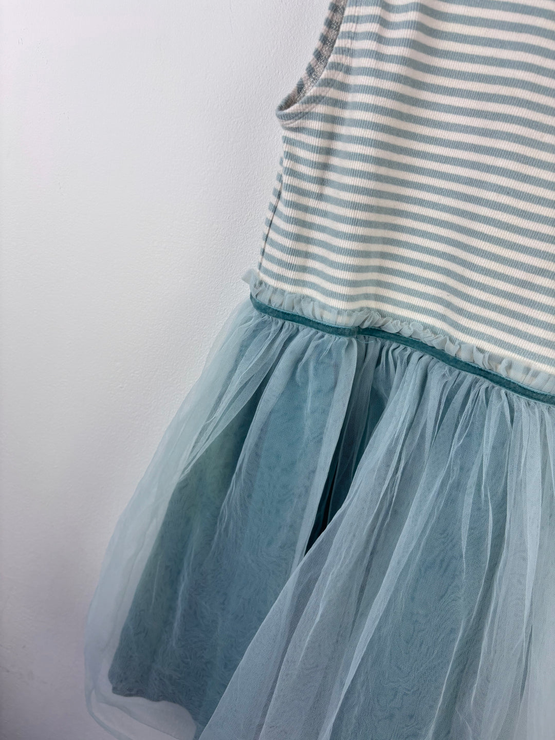 Mini Boden Blue Stripe Tulle Dress 8-9 Years-Dresses-Second Snuggle Preloved