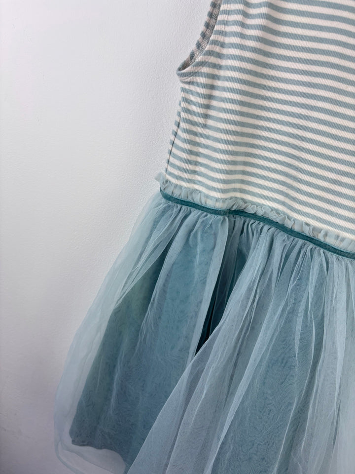 Mini Boden Blue Stripe Tulle Dress 8-9 Years-Dresses-Second Snuggle Preloved