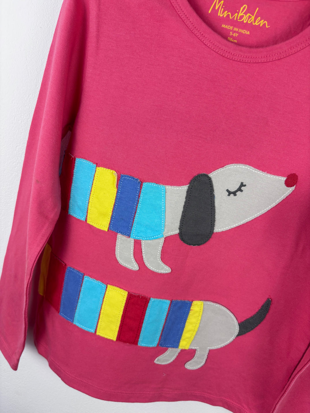 Mini Boden Pink Dachshund Top 5-6 Years-Tops-Second Snuggle Preloved