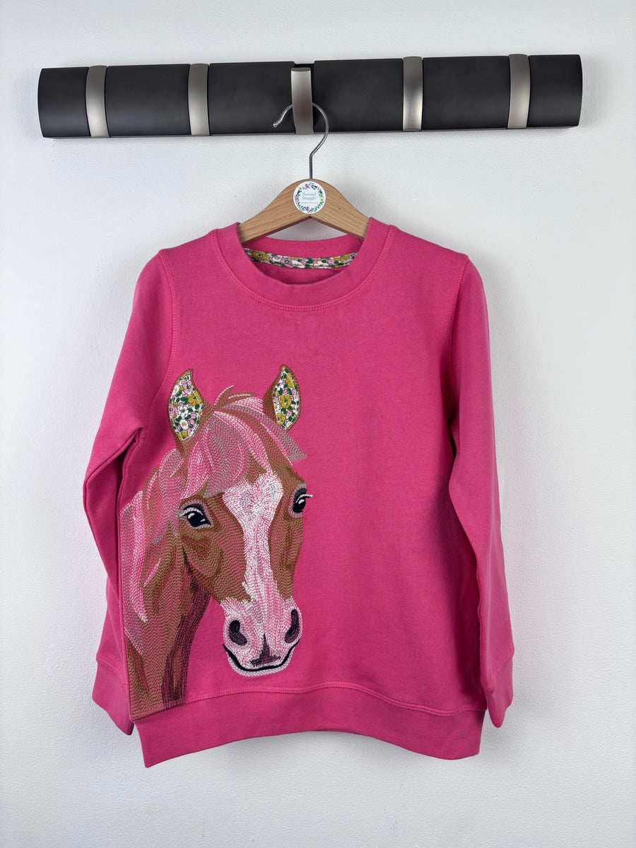Mini Boden Pink Horse Sweatshirt 6-7 Years-Jumpers-Second Snuggle Preloved