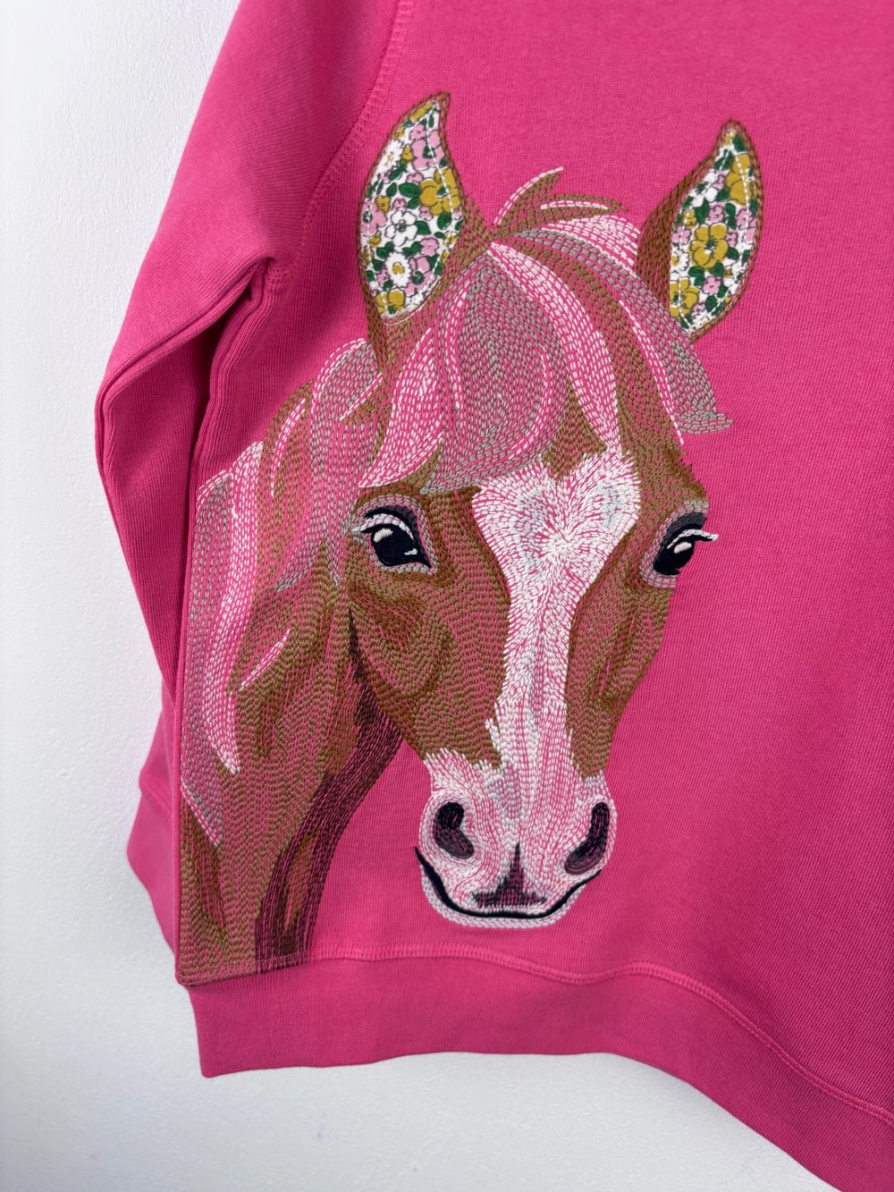 Mini Boden Pink Horse Sweatshirt 6-7 Years-Jumpers-Second Snuggle Preloved